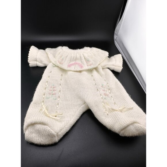 CPK Cabbage Patch Kids Vtg Baby Bean Butt BBB White Knit Sleeper Outfit RARE - Picture 1 of 13